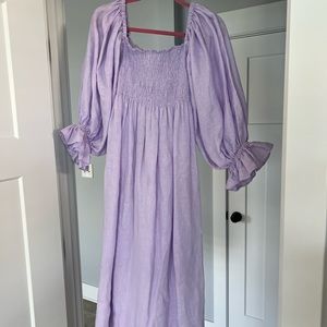 SLEEPER Atlanta Linen Dress in Lavender